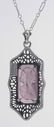 Roman Style Amethyst Crystal Intaglio Filigree Pendant - 2