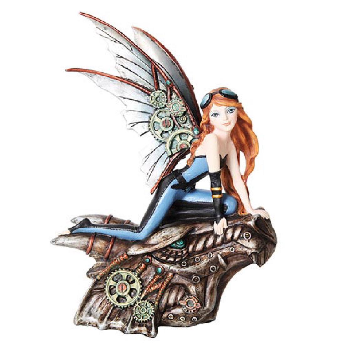 HAND PAINTED RESIN STEAMPUNK FAIRY 7" x 6" x 9 1/2": HAND PAINTED RESIN STEAMPUNK FAIRY 7" x 6" x 9 1/2" **|**|** HAND PAINTED RESIN STEAMPUNK FAIRY 7" x 6" x 9 1/2" #IRS14109