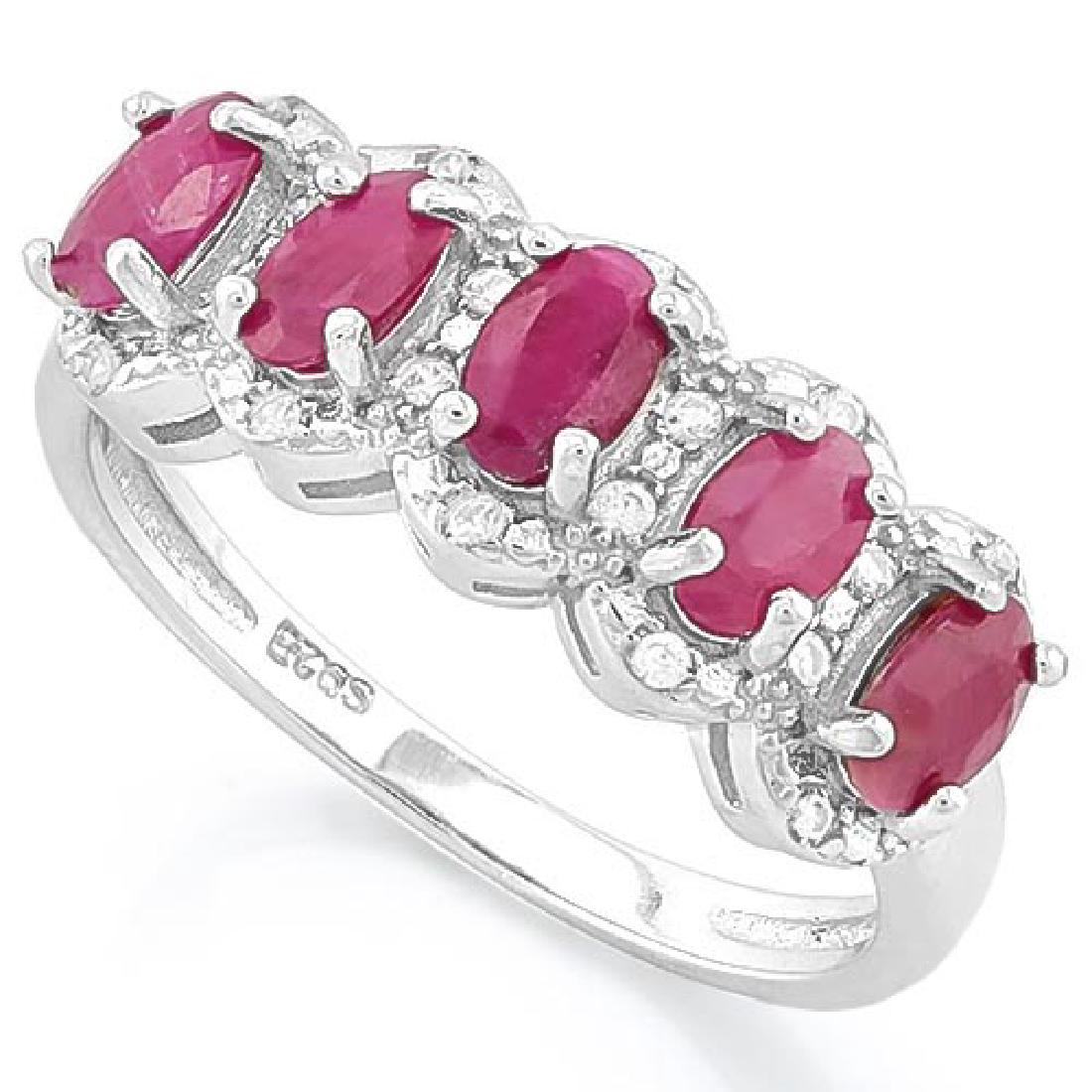 8 1/5 CARAT RUBY & DIAMOND 925 STERLING SILVER RING: 8 1/5 CARAT RUBY & DIAMOND 925 STERLING SILVER RING **|**|** 8 1/5 CARAT RUBY & DIAMOND 925 STERLING SILVER RING #IRS39410