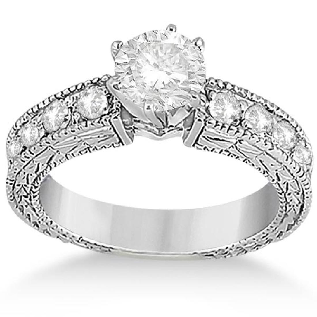 1.70ct Antique Style Diamond Engagement Ring 18K White: 1.70ct Antique Style Diamond Engagement Ring 18k White Gold **|**|** CENTER STONE DIAMOND COLOR: G-H CLARITY: VS2-SI1 CENTER STONE WEIGHT: 1.00 CTW SIDE STONE: DIAMOND SIDE STONE CLARITY AND COLOR: G-