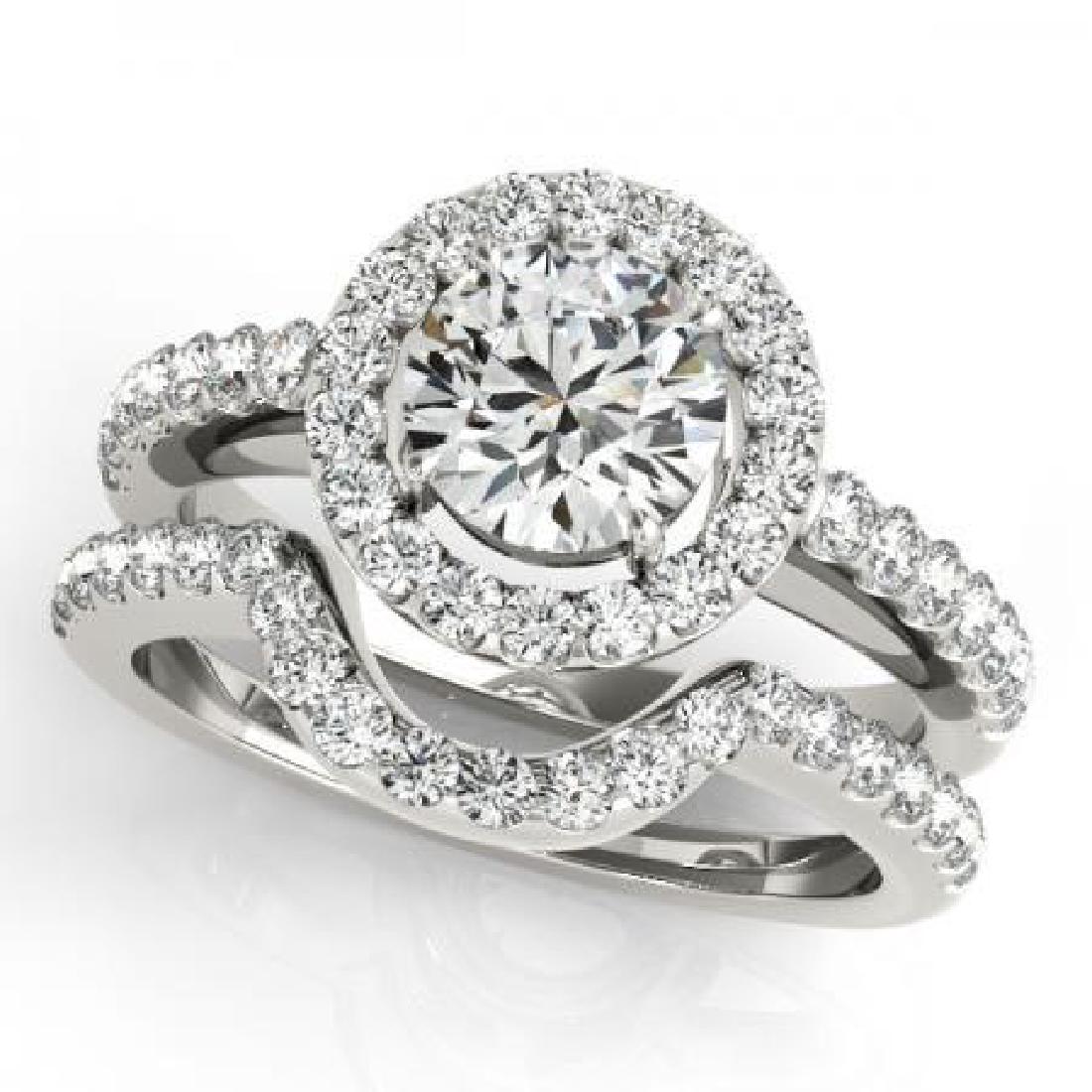 14KT White Gold 7/8 ct Halo Engagement & Wedding Ring S: 14KT White Gold 7/8 ct Halo Engagement & Wedding Ring Set with J-L color and SI1/SI2 clarity diamonds. **|**|** 14KT White Gold 7/8 ct Halo Engagement & Wedding Ring Set with J-L color and SI1/SI2 cla