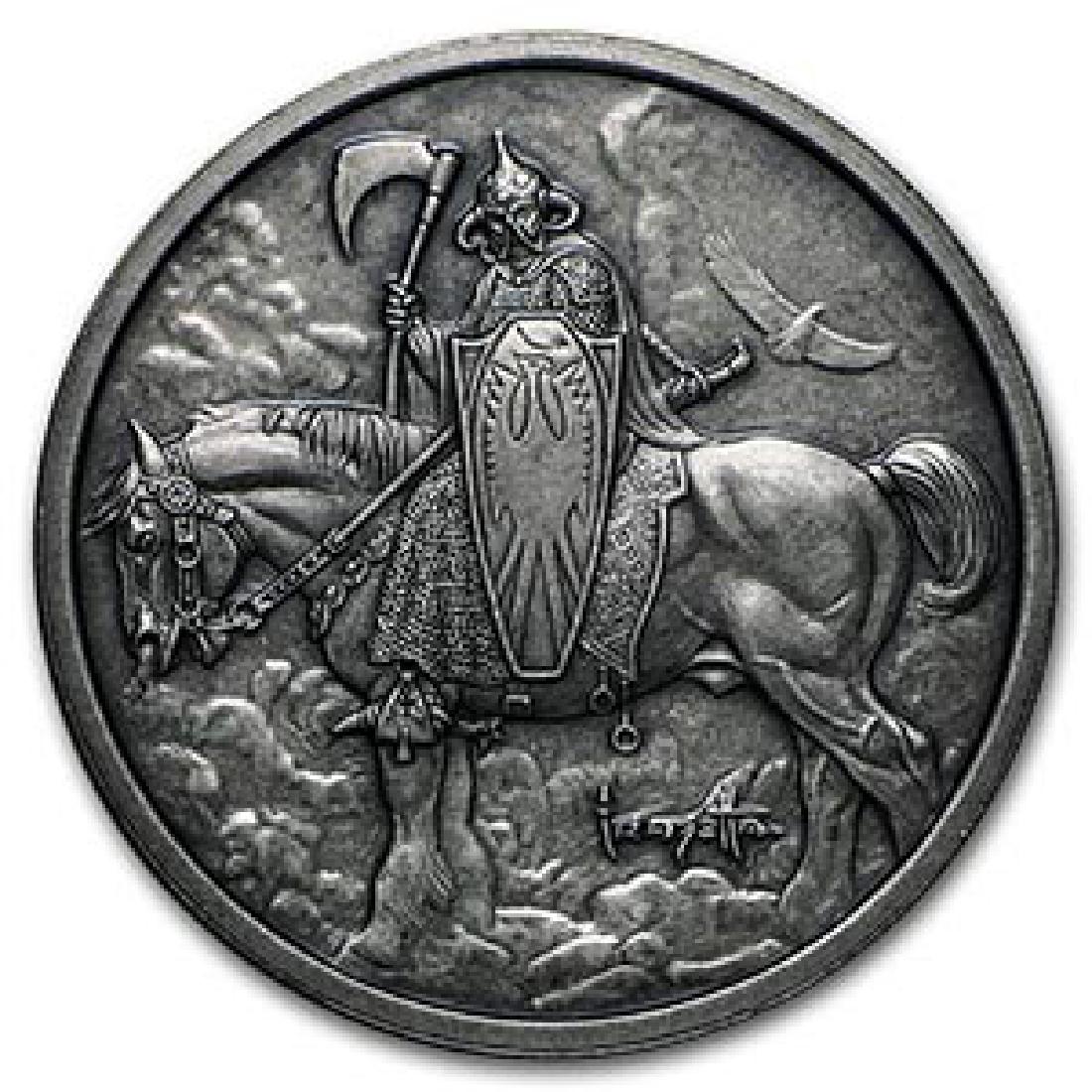 1 oz Silver Antique Round - Frank Frazetta (Death Deale: 1 oz Silver Antique Round - Frank Frazetta (Death Dealer) **|**|** 1 oz Silver Antique Round - Frank Frazetta (Death Dealer) #IRS74509