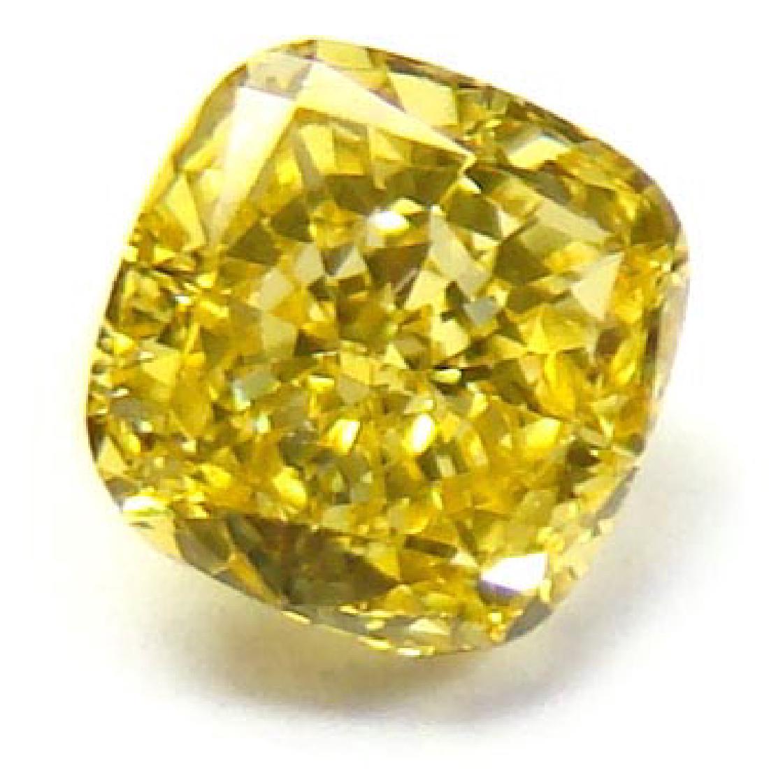 GIA CERTIFIED 0.32 CTW CUSHION FANCY YELLOW DIAMOND I1: GIA CERTIFIED 0.32 CTW CUSHION FANCY YELLOW DIAMOND I1 **|**|** GIA CERTIFIED 0.32 CTW CUSHION FANCY YELLOW DIAMOND I1 #IRS46069
