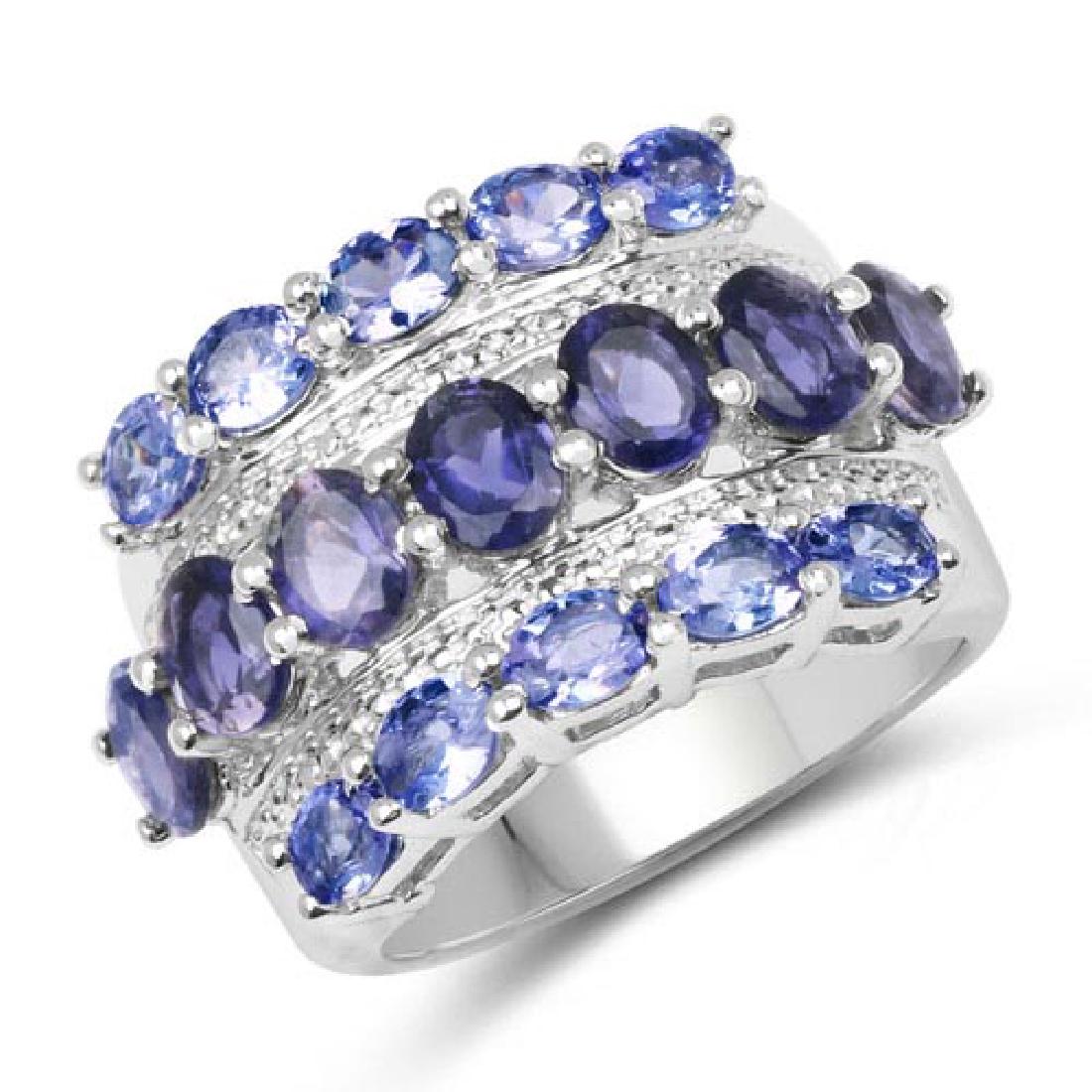 3.87 Carat Genuine Tanzanite and Iolite .925 Sterling S: 3.87 Carat Genuine Tanzanite and Iolite .925 Sterling Silver Ring **|**|** 3.87 Carat Genuine Tanzanite and Iolite .925 Sterling Silver Ring #IRS41804