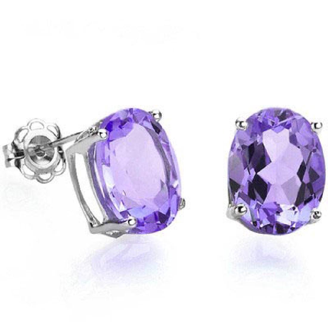 1.73 CT AMETHYST 0.925 STERLING SILVER W/ PLATINUM EARR: 1.73 CT AMETHYST 0.925 STERLING SILVER W/ PLATINUM EARRINGS **|**|** 1.73 CT AMETHYST 0.925 STERLING SILVER W/ PLATINUM EARRINGS #IRS39779