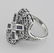Art Deco Style Filigree Ring w/ Sapphire and 3 Diamonds - 3