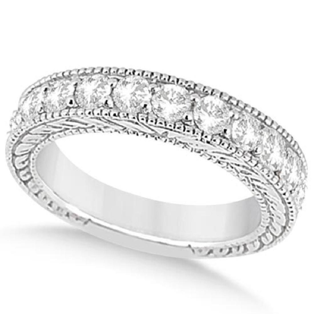 Antique Diamond Engagement Wedding Ring Band Platinum (: Antique Diamond Engagement Wedding Ring Band Platinum (1.10ct) **|**|** CENTER STONE; Diamond CENTER STONE CLARITY; VS2-SI1 CENTER STONE COLOR; G-h CENTER STONE SETTING; Bead SIDE STONE CLARITY; SIDE 