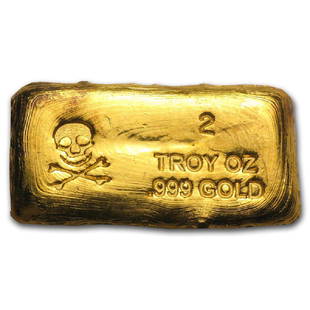 2 oz Gold Bar - Skull & Bones: 2 oz Gold Bar - Skull & Bones **|**|** 2 oz Gold Bar - Skull & Bones #IRS66963