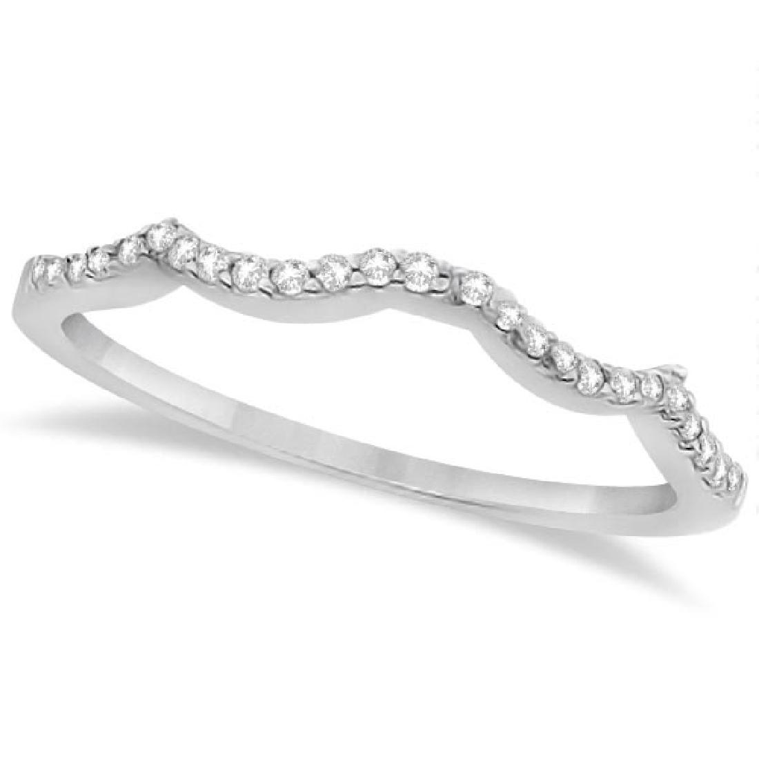 Contour Diamond Accented Wedding Band 25K White Gold (25