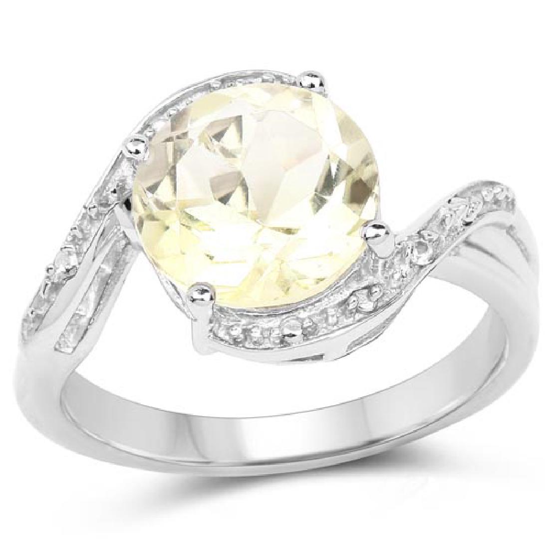 2.50 Carat Genuine Lemon Topaz and White Topaz .925 Ste: 2.50 Carat Genuine Lemon Topaz and White Topaz .925 Sterling Silver Ring **|**|** 2.50 Carat Genuine Lemon Topaz and White Topaz .925 Sterling Silver Ring #IRS67333