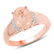 14K Rose Gold Plated 2.60 Carat Genuine Morganite and W