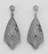 Filigree Earrings w/ Genuine Blue Sapphire - Sterling S