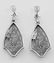 Filigree Earrings w/ Genuine Blue Sapphire - Sterling S - 2