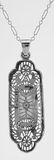 Crystal / Camphor Glass Filigree Pendant w/ Diamond - S - 2