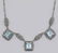 Art Deco Style 3 Gemstone Blue Topaz Filigree 17.5 Inch