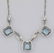Art Deco Style 3 Gemstone Blue Topaz Filigree 17.5 Inch - 2