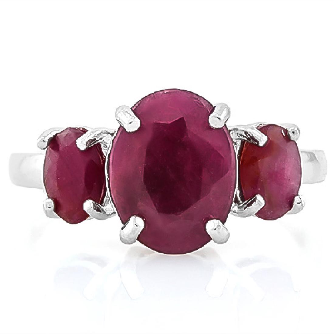 5 3/4 CARAT RUBY 925 STERLING SILVER RING: 5 3/4 CARAT RUBY 925 STERLING SILVER RING **|**|** 5 3/4 CARAT RUBY 925 STERLING SILVER RING #IRS74296