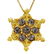 CREATED SAPPHIRE 18K GOLD PLATED GERMAN SILVER PENDANT