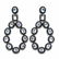 12.15 Carat Genuine Blue Topaz & Black Spinel .925 Ster