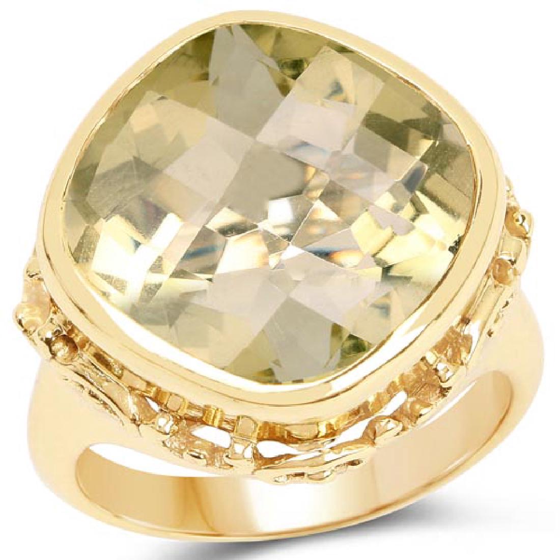 14K Yellow Gold Plated 8.78 Carat Genuine Lemon Topaz B: 14K Yellow Gold Plated 8.78 Carat Genuine Lemon Topaz Brass Ring **|**|** 14K Yellow Gold Plated 8.78 Carat Genuine Lemon Topaz Brass Ring #IRS67329