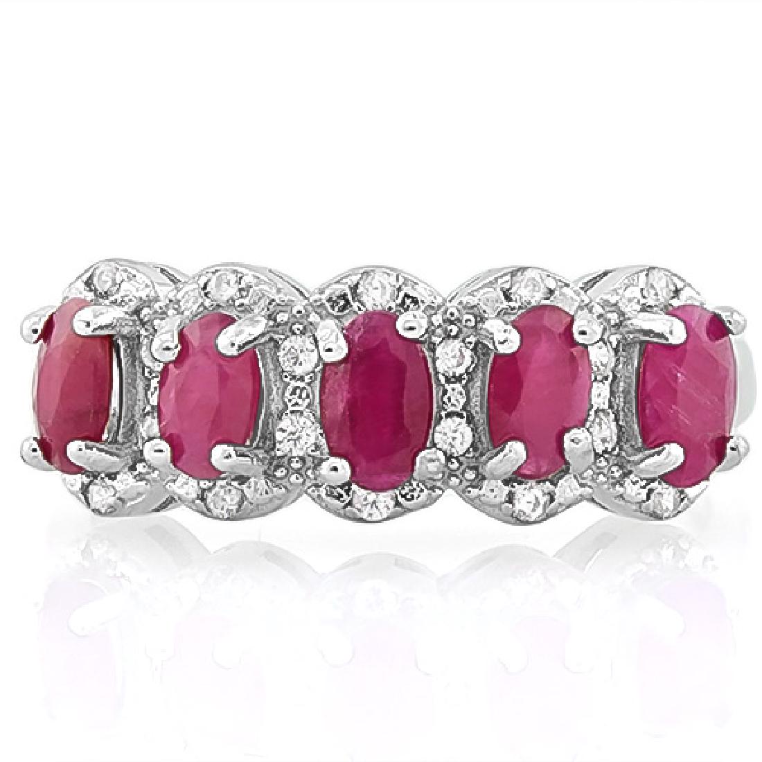 8 1/5 CARAT RUBY & DIAMOND 925 STERLING SILVER RING: 8 1/5 CARAT RUBY & DIAMOND 925 STERLING SILVER RING **|**|** 8 1/5 CARAT RUBY & DIAMOND 925 STERLING SILVER RING #IRS74176