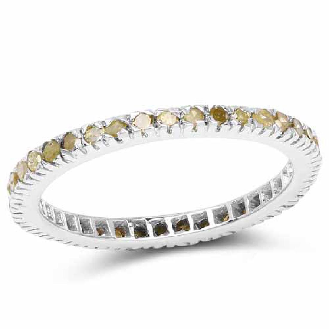 0.57 Carat Genuine Yellow Diamond .925 Sterling Silver: 0.57 Carat Genuine Yellow Diamond .925 Sterling Silver Ring **|**|** 0.57 Carat Genuine Yellow Diamond .925 Sterling Silver Ring #IRS75443