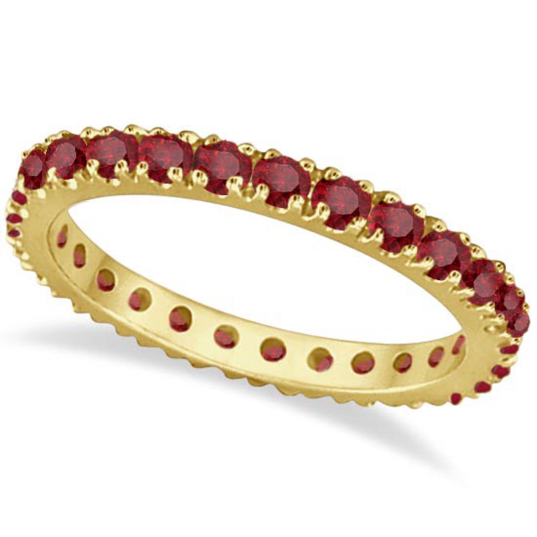Ruby Eternity Band Stackable Ring 14K Yellow Gold (0.50: Ruby Eternity Band Stackable Ring 14K Yellow Gold (0.50ct) **|**|** CENTER STONE; Ruby CENTER STONE CLARITY; CENTER STONE COLOR; CENTER STONE SETTING; Prong SIDE STONE CLARITY; SIDE STONE COLOR; SIDE
