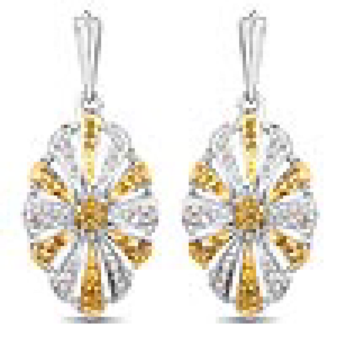 0.54 Carat Genuine White Diamond and Yellow Diamond .92: 0.54 Carat Genuine White Diamond and Yellow Diamond .925 Sterling Silver Earrings **|**|** 0.54 Carat Genuine White Diamond and Yellow Diamond .925 Sterling Silver Earrings #IRS67206
