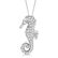 Diamond Seahorse Pendant Necklace 14k White Gold (0.29c