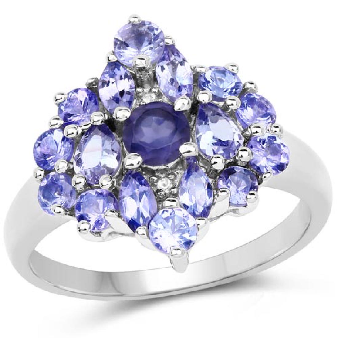 1.59 Carat Genuine Iolite Tanzanite and White Topaz .9: 1.59 Carat Genuine Iolite Tanzanite and White Topaz .925 Sterling Silver Ring **|**|** 1.59 Carat Genuine Iolite Tanzanite and White Topaz .925 Sterling Silver Ring #IRS67306