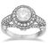 Vintage Diamond Halo Art Deco Engagement Ring 14k White