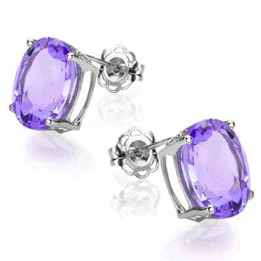 1.73 CT AMETHYST 0.925 STERLING SILVER W/ PLATINUM EARR: 1.73 CT AMETHYST 0.925 STERLING SILVER W/ PLATINUM EARRINGS **|**|** 1.73 CT AMETHYST 0.925 STERLING SILVER W/ PLATINUM EARRINGS #IRS75200