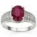 1.82 CT AFRICAN RUBY & 16 PCS WHITE DIAMOND 10K SOLID W