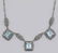 Art Deco Style 3 Gemstone Blue Topaz Filigree 17.5 Inch