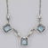 Art Deco Style 3 Gemstone Blue Topaz Filigree 17.5 Inch - 2