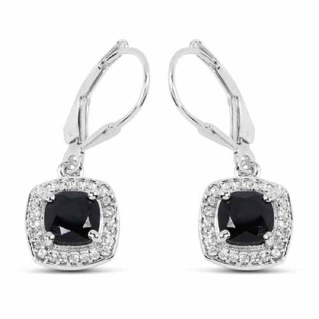 2.44 Carat Genuine Black Spinel and White Topaz .925 St: 2.44 Carat Genuine Black Spinel and White Topaz .925 Sterling Silver Earrings **|**|** 2.44 Carat Genuine Black Spinel and White Topaz .925 Sterling Silver Earrings #IRS75805