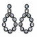 12.15 Carat Genuine Blue Topaz & Black Spinel .925 Ster