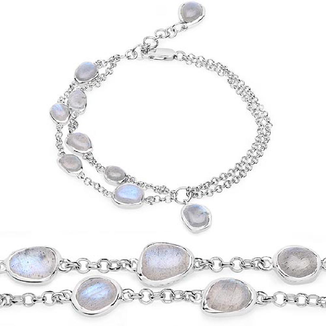 7.68 Carat Genuine Labradorite .925 Sterling Silver Bra: 7.68 Carat Genuine Labradorite .925 Sterling Silver Bracelet **|**|** 7.68 Carat Genuine Labradorite .925 Sterling Silver Bracelet #IRS84963