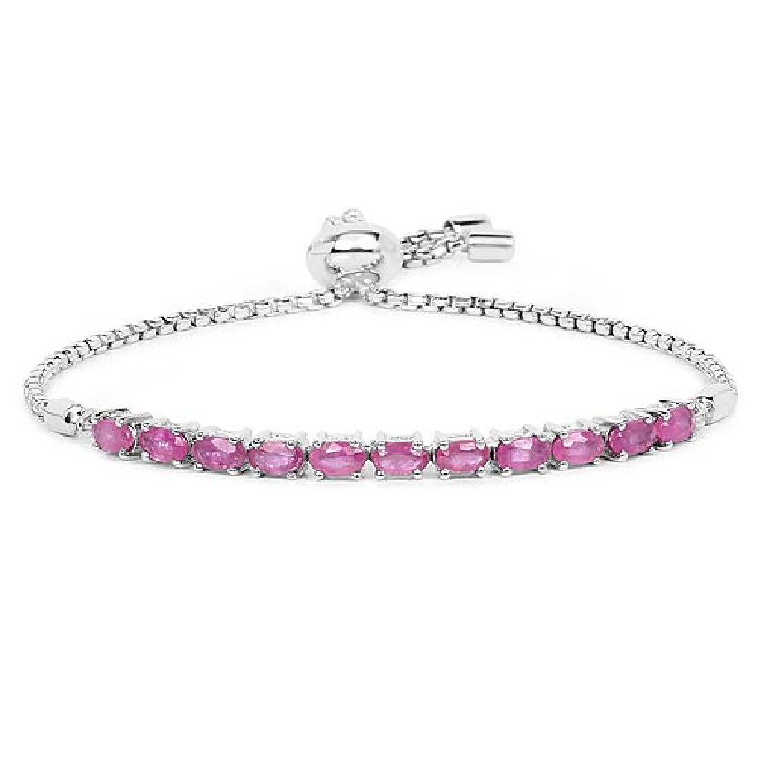 2.97 Carat Genuine Ruby Sterling Silver Bracelet: 2.97 Carat Genuine Ruby Sterling Silver Bracelet **|**|** 2.97 Carat Genuine Ruby Sterling Silver Bracelet #IRS84969