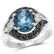 4.27 Carat Genuine London Blue Topaz Black Spinel & Whi