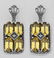 Art Deco Style Citrine w/ Diamond Art Deco Earrings - S