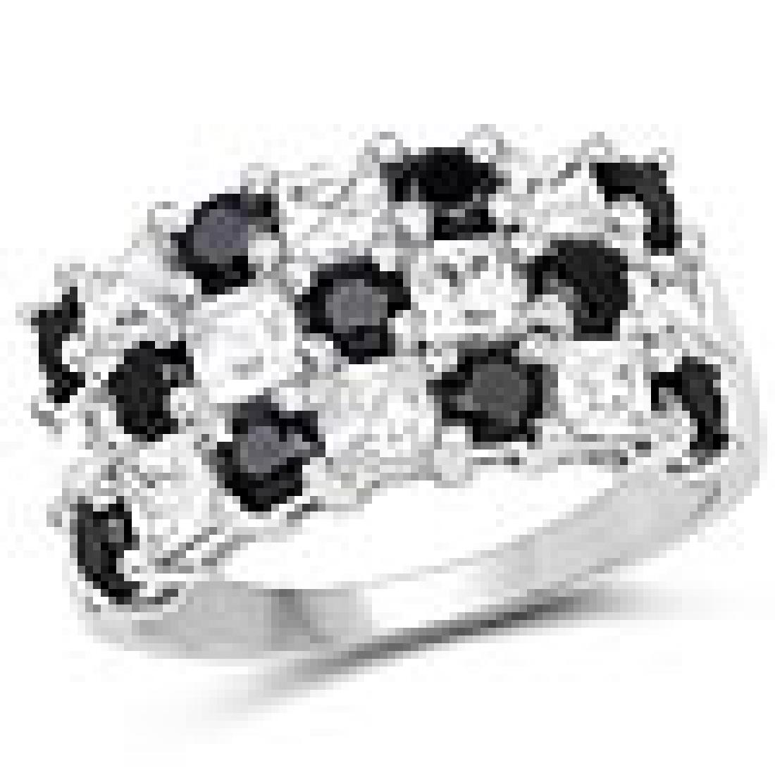 3.23 Carat Genuine White Topaz and Black Spinel .925 St: 3.23 Carat Genuine White Topaz and Black Spinel .925 Sterling Silver Ring **|**|** 3.23 Carat Genuine White Topaz and Black Spinel .925 Sterling Silver Ring #IRS84179