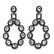 12.15 Carat Genuine Blue Topaz & Black Spinel .925 Ster