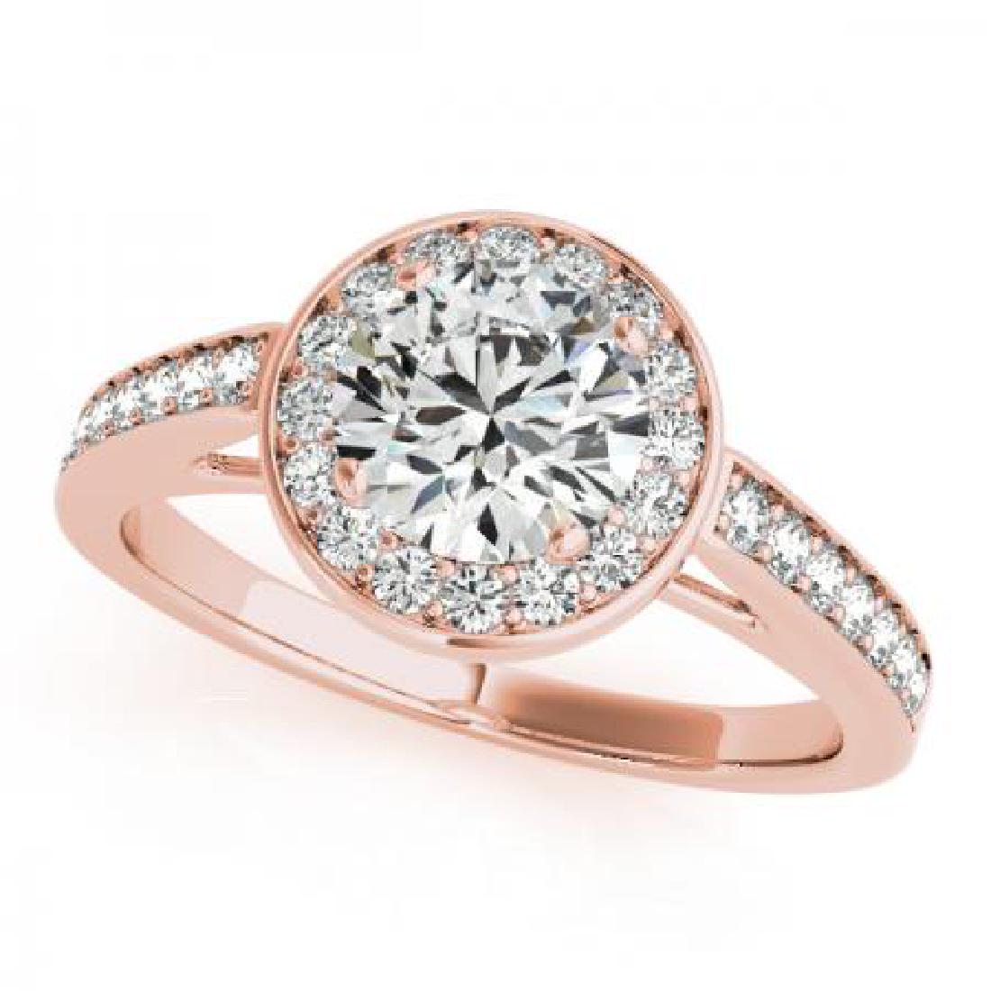 CERTIFIED 18K ROSE GOLD .87 CT G-H/VS-SI1 DIAMOND HALO: CERTIFIED 18K ROSE GOLD .87 CT G-H/VS-SI1 DIAMOND HALO ENGAGEMENT RING **|**|** CERTIFIED 18K ROSE GOLD .87 CT G-H/VS-SI1 DIAMOND HALO ENGAGEMENT RING (CENTER STONE DAIMOND .50 CTW G-H/VS-SI1) please