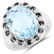12.49 Carat Genuine Blue Topaz and Black Spinel .925 St