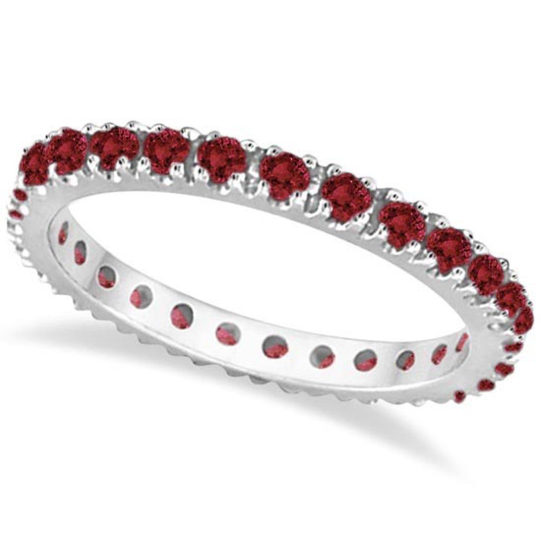 Ruby Eternity Band Stackable Ring 14K White Gold (0.50c: Ruby Eternity Band Stackable Ring 14K White Gold (0.50ct) **|**|** CENTER STONE; Ruby CENTER STONE CLARITY; CENTER STONE COLOR; CENTER STONE SETTING; Prong SIDE STONE CLARITY; SIDE STONE COLOR; SIDE S