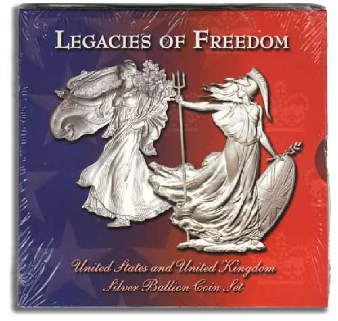 Legacies of Freedom Silver Eagle 2003 & Silver Britanni: Legacies of Freedom Silver Eagle 2003 & Silver Britannia 2002 Coin Set **|**|** Legacies of Freedom Silver Eagle 2003 & Silver Britannia 2002 Coin Set #IRS79450