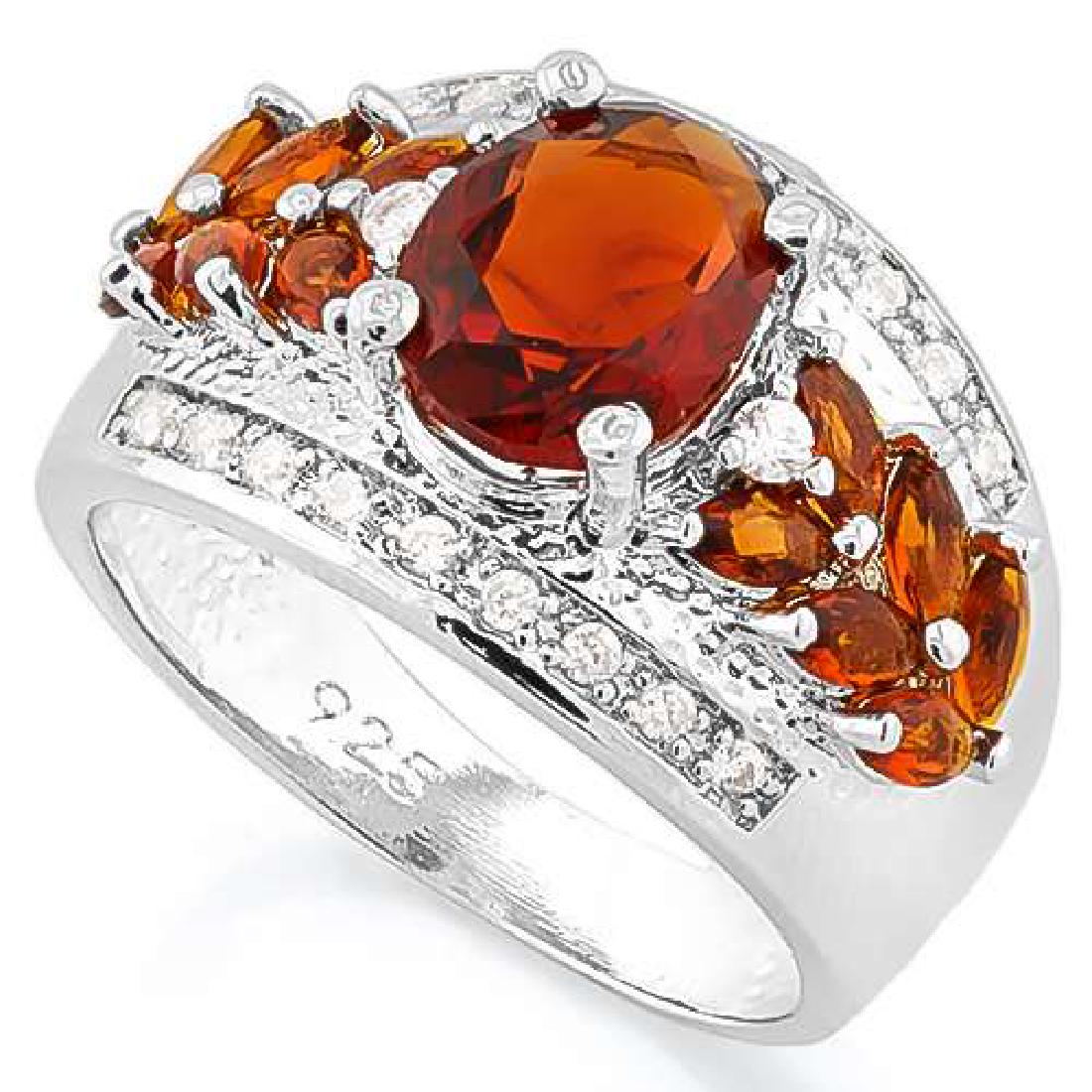 CREATED GARNET 925 STERLING SILVER RING: CREATED GARNET 925 STERLING SILVER RING **|**|** CREATED GARNET 925 STERLING SILVER RING #IRS18958