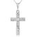 0.05 CTW 14K Solid White Gold Cross Necklace Natural Di