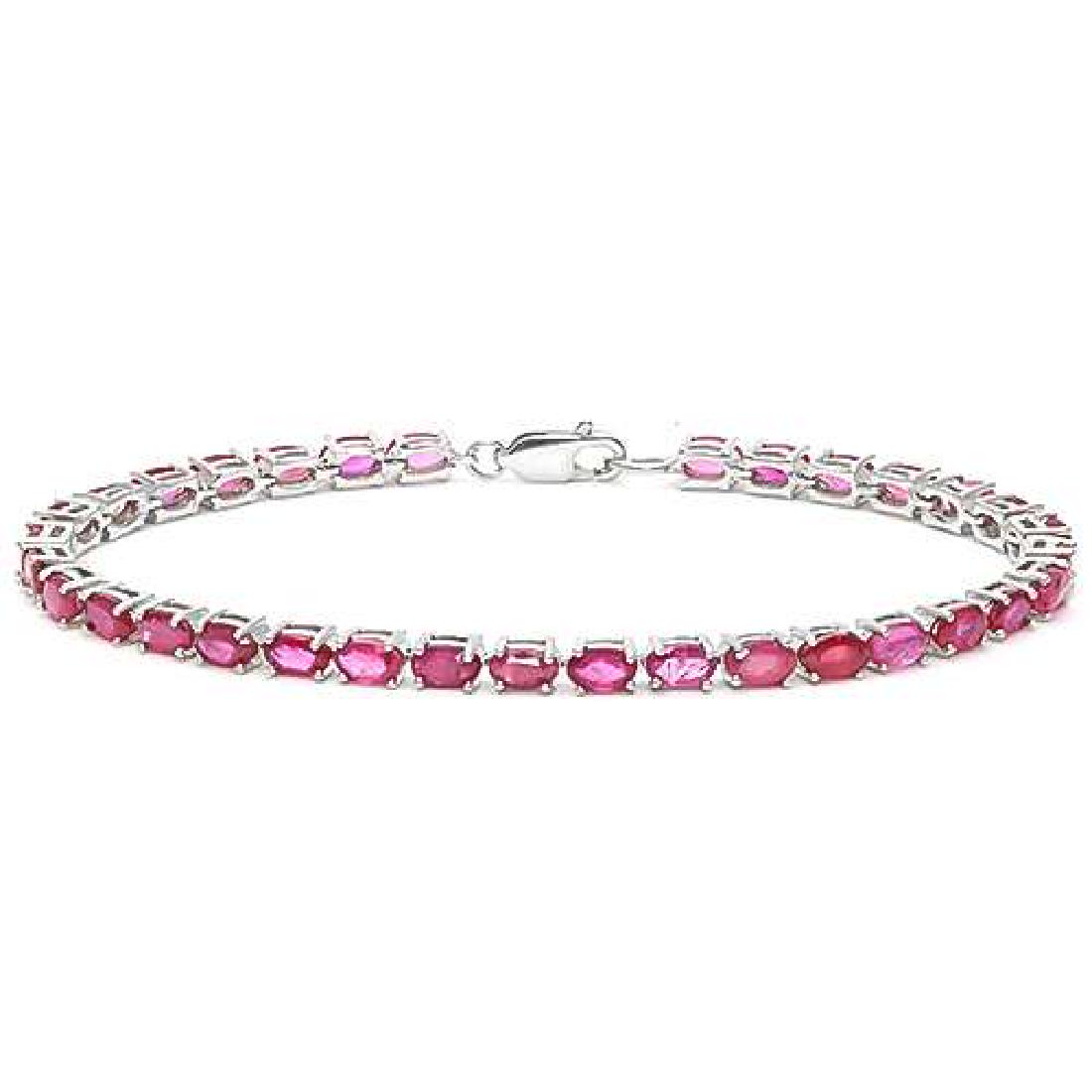 8 3/5 CTW AFRICAN RUBY 925 STERLING SILVER TENNIS BRACE: 8 3/5 CTW AFRICAN RUBY 925 STERLING SILVER TENNIS BRACELET **|**|** 8 3/5 CTW AFRICAN RUBY 925 STERLING SILVER TENNIS BRACELET #IRS26578
